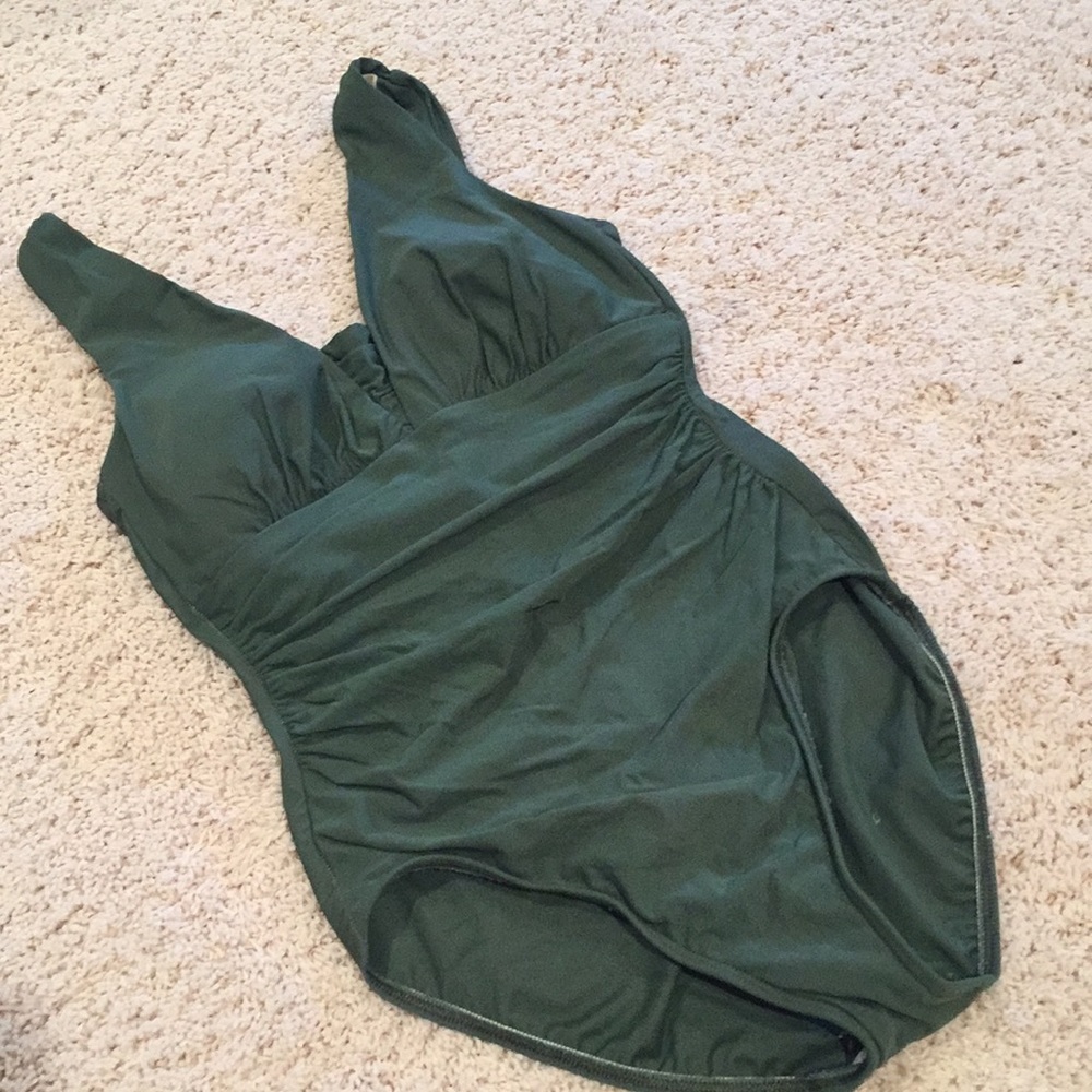 Land’s End Olive Green One Piece Swimsuit
